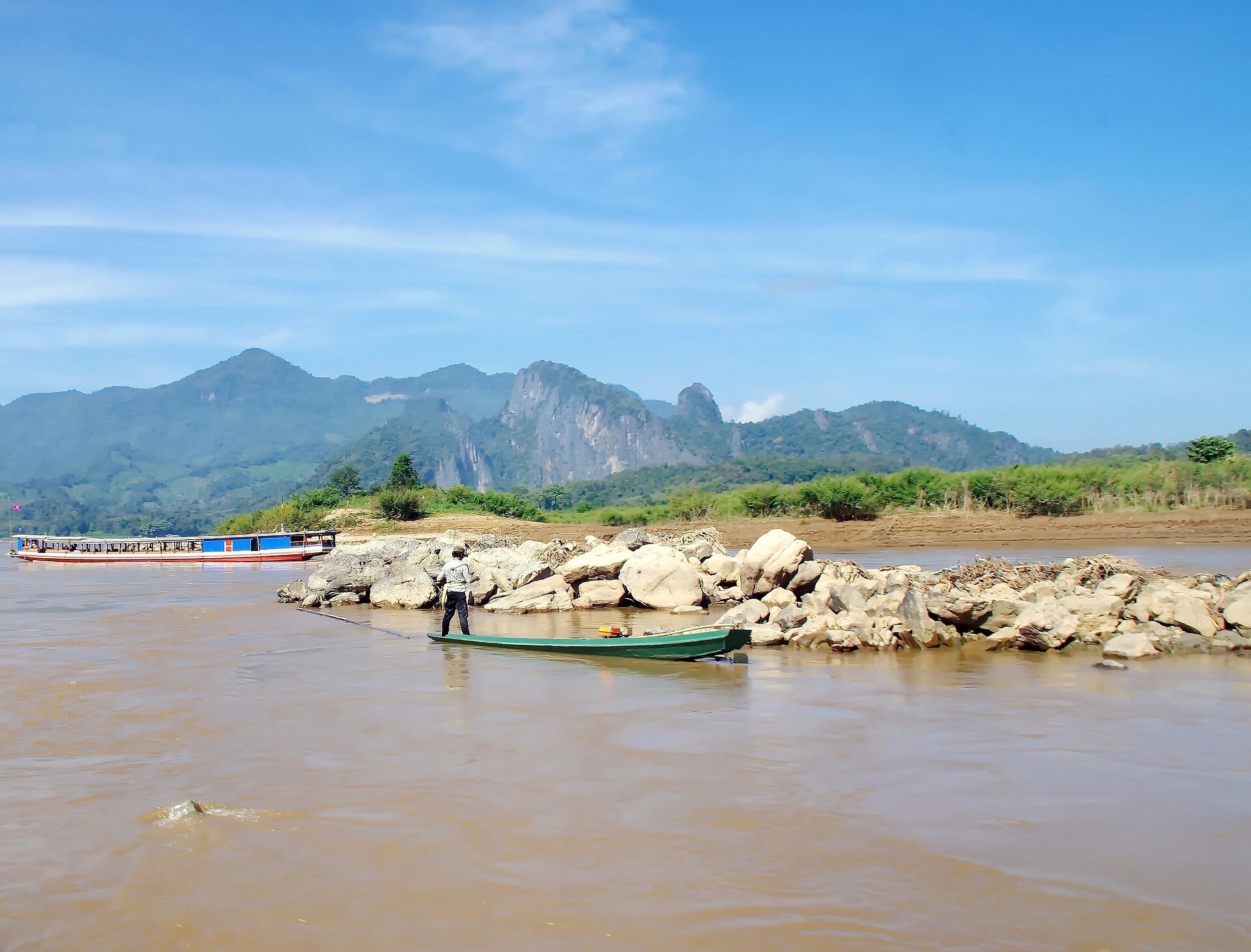Mekong Fishing Boat in Laos